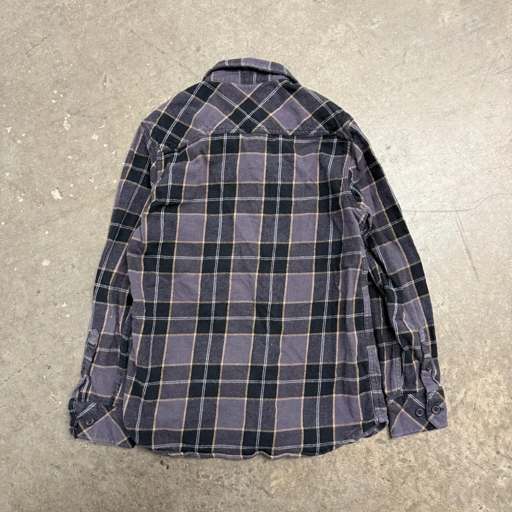 O'Neill Mens Plaid‎ Flannel Button Up Shirt Purple Black Large Standard Fit L/S